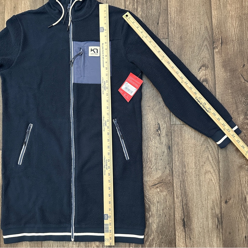 Kari Traa Rothe L Hood Fleece Long Fit Zip Up Hoodie Women’s Size L Blue - Picture 7 of 11